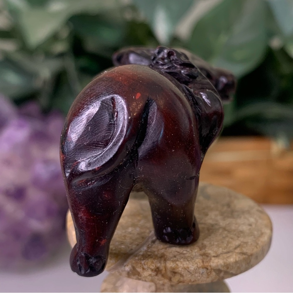 Vintage Boxwood Ox With Monkey Netsuke Hand Carved Animal Figurine Wood Carving - Picture 9 of 13